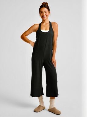 Beyond Yoga Black Featherweight Hang Loose Jumpsuit: Large